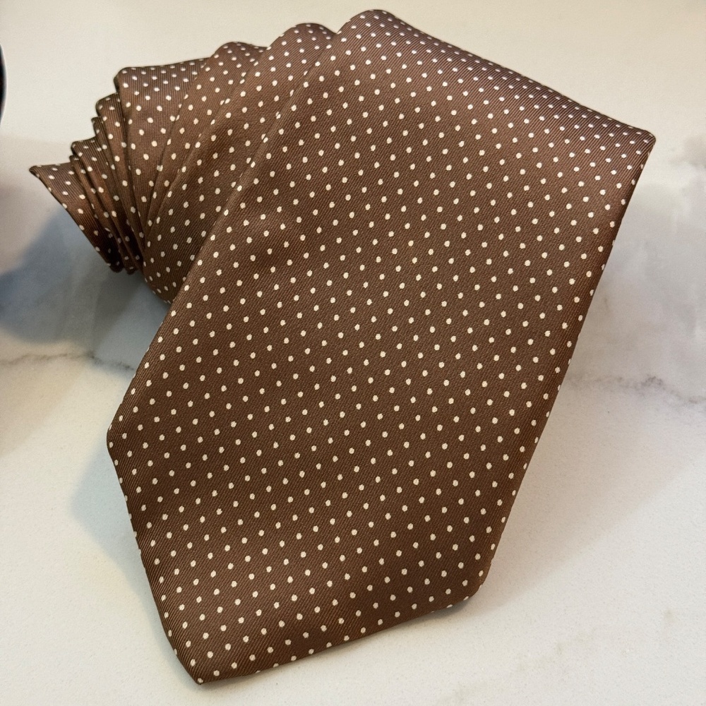Guy Laroche Polka Dot Silk Neck Tie